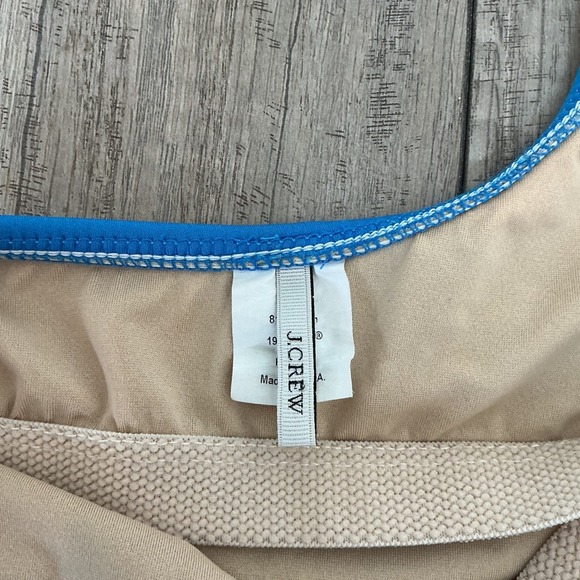 J.Crew One Shoulder Swimsuit Blue Tie Strap Lined Size 8 - Picture 3 of 8